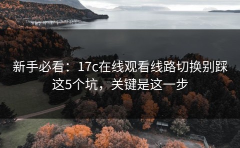 新手必看：17c在线观看线路切换别踩这5个坑，关键是这一步