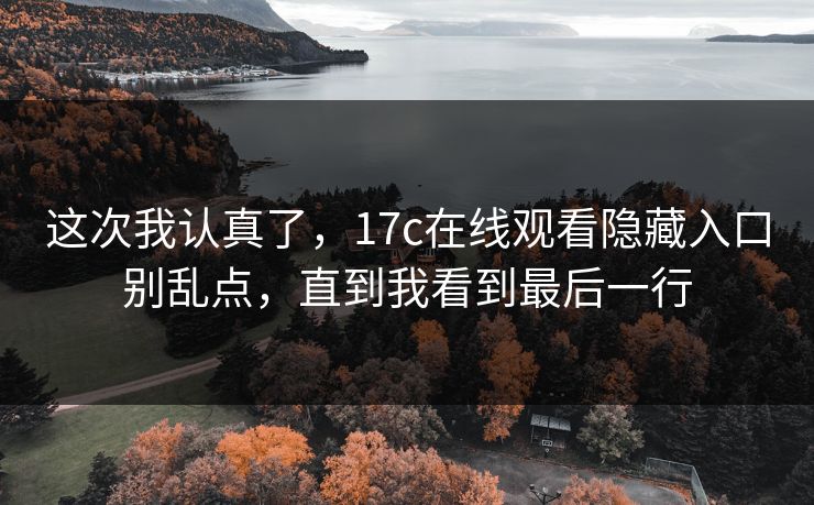 这次我认真了，17c在线观看隐藏入口别乱点，直到我看到最后一行