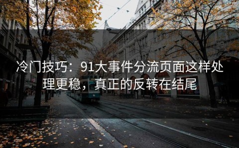 冷门技巧：91大事件分流页面这样处理更稳，真正的反转在结尾