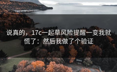 说真的，17c一起草风险提醒一变我就慌了：然后我做了个验证