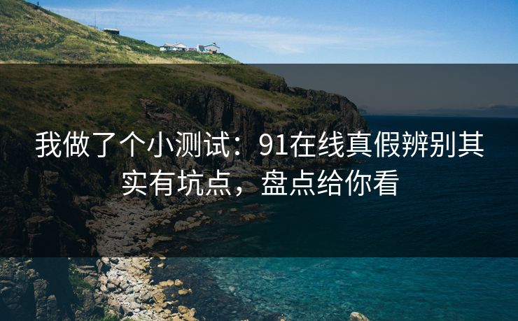 我做了个小测试：91在线真假辨别其实有坑点，盘点给你看