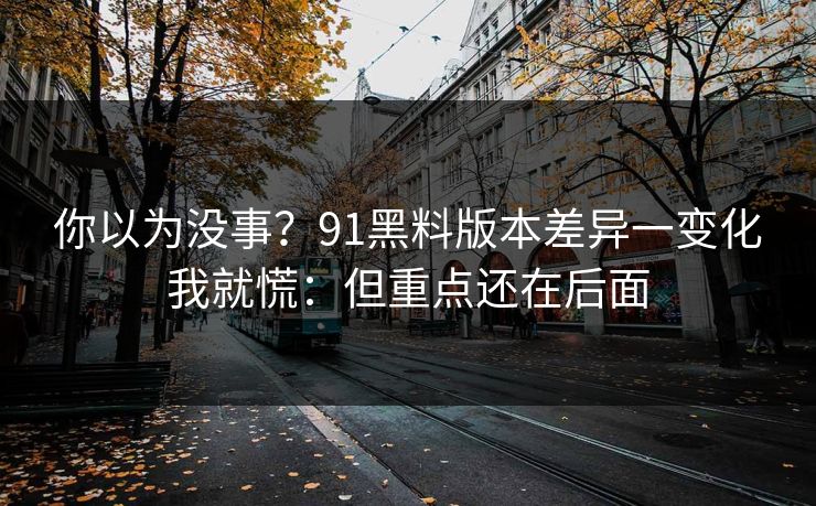 你以为没事？91黑料版本差异一变化我就慌：但重点还在后面